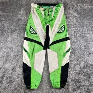 Fly Racing 805 Race Pant Mens 32x27 Green White Motocross BMX Dirt Bike Gear